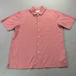 Quiksilver Waterman Shirt‎ Mens Medium Red Hawaiian Button Up Camp Beach Adult